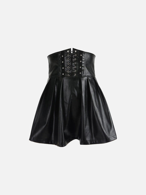 High Waist Pleated Skirt - Anagoc