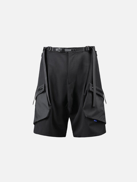Patchwork Pockets Samurai Shorts - Anagoc