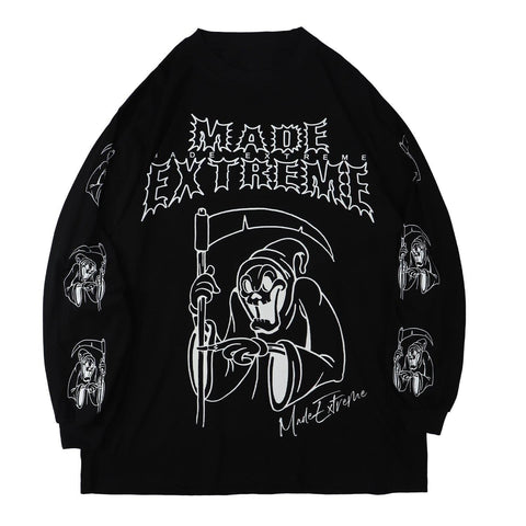 Devil Ghost Print Sweatshirt - Anagoc