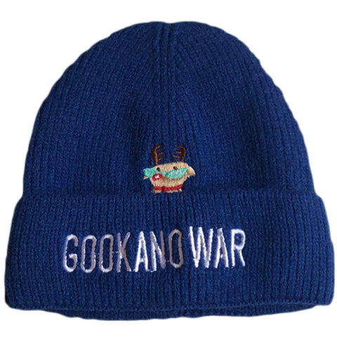 Cute Elk Embroidery Knit Cap - Anagoc