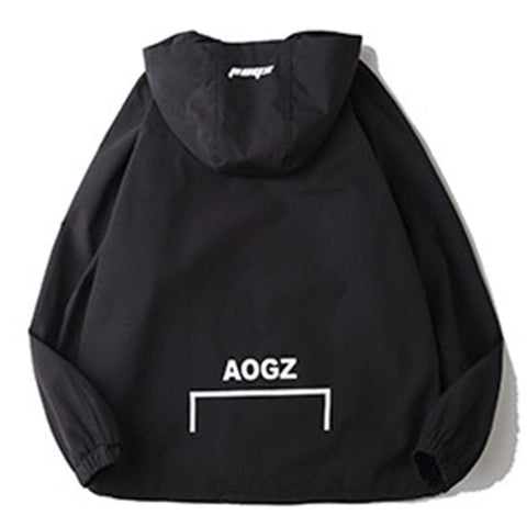 Techwear Half Zipper Print Jacket - Anagoc