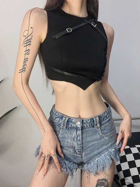 Irregular Belts Vest - Anagoc