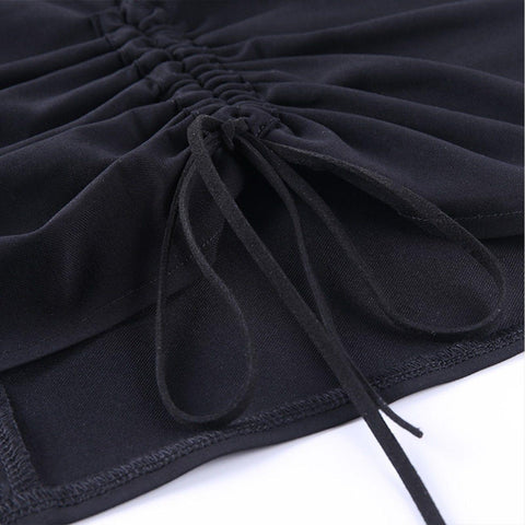 Drawstring Buckle Belt Skirt - Anagoc