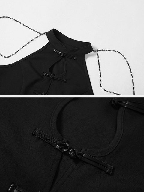 Buttons Hollow Short Sleeve T Shirts - Anagoc
