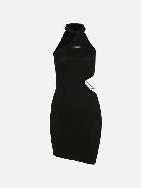 Chain Hollow Halterneck Dress - Anagoc