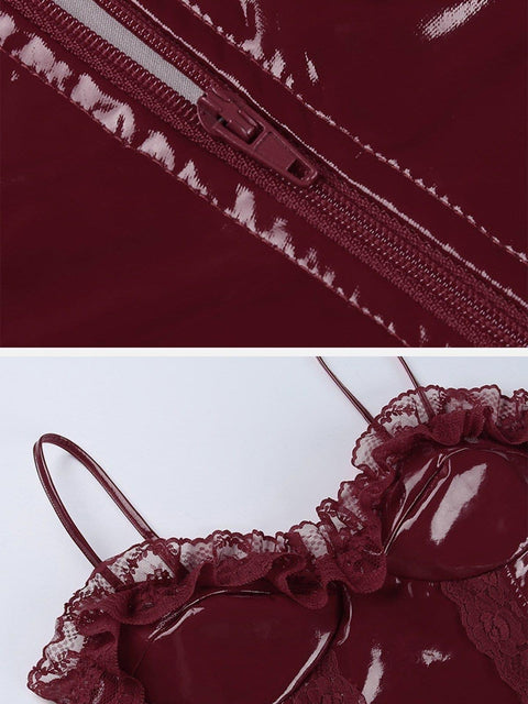 Leather Lace Vest - Anagoc