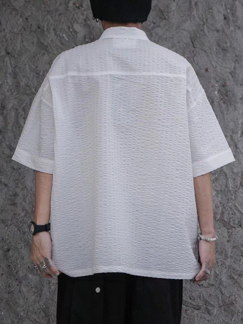 Shoulder Chain Short Sleeve Shirt - Anagoc