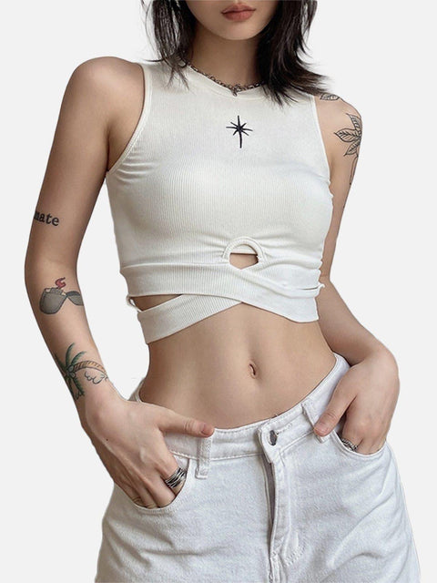 Hollow Embroidery Vest - Anagoc