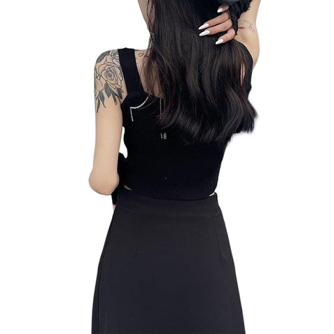 Dark Moon Embroidered Vest - Anagoc