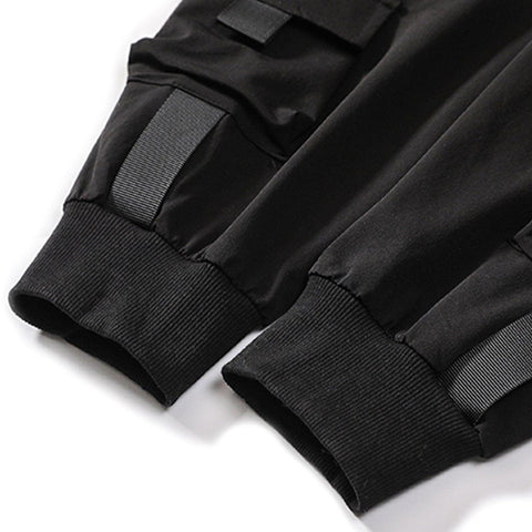 Multi Ribbon Pockets Cargo Pants - Anagoc