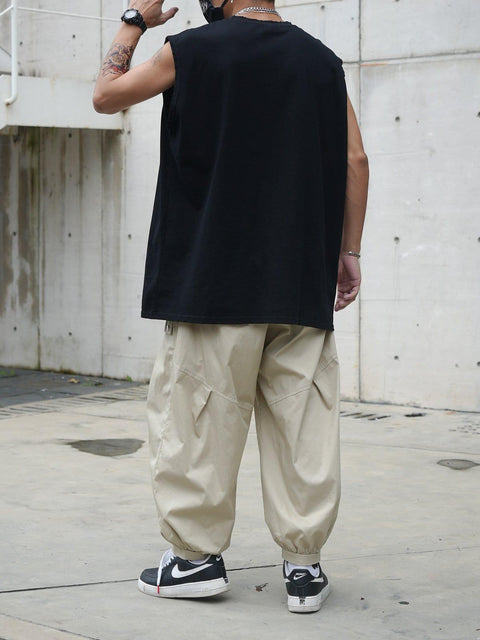 Asymmetrical Chain Rivet Patchwork Vest - Anagoc