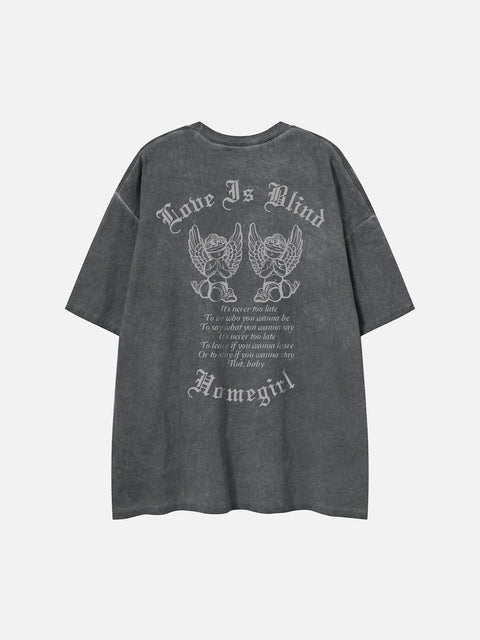 Washed Little Angel Graphic Tee - Anagoc