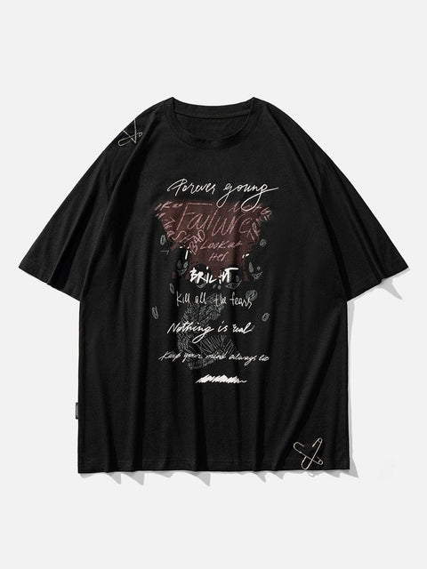 Paper Clip Letters Print Tee - Anagoc
