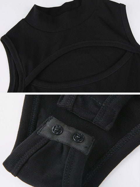 Tight High Neck Sexy Jumpsuit - Anagoc