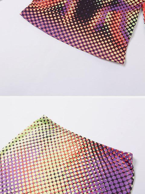 Abstract Print Slim Fit Suit - Anagoc