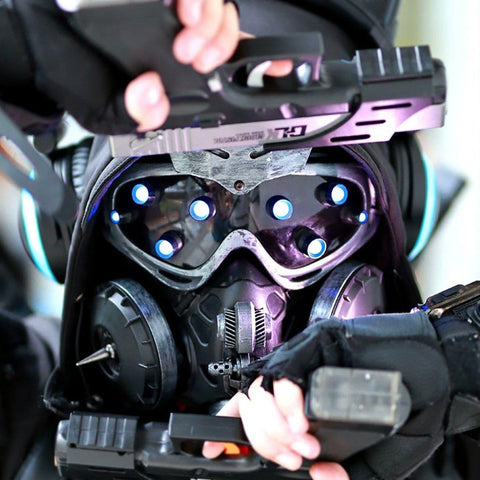 Cyberpunk Mechanical Sci-fi Steam Glow Mask - Anagoc