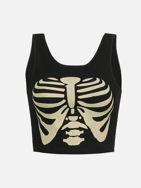 Skeleton Print Vest - Anagoc