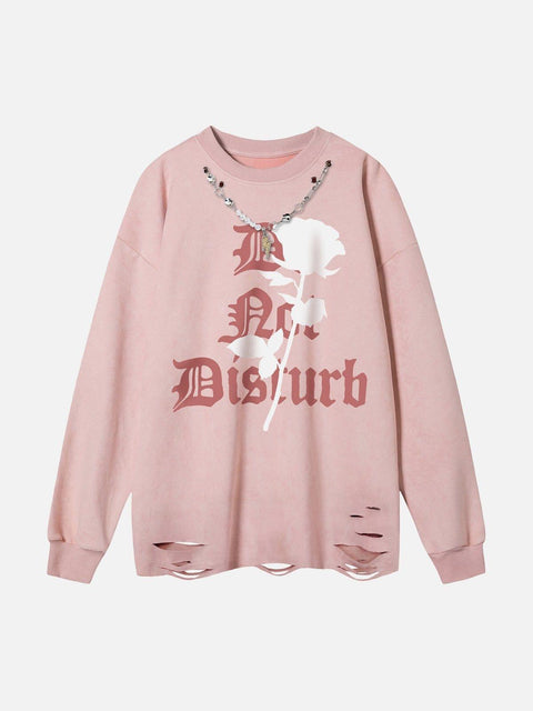 Rose Necklace Sweatshirt - Anagoc