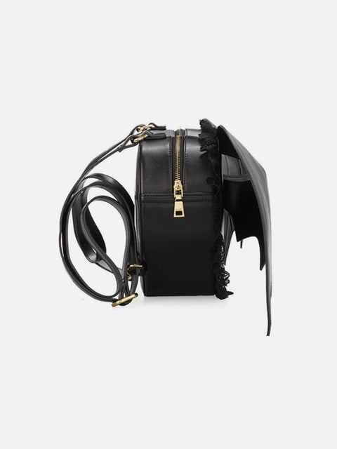 Bat Wings Heart Zip Up Backpack - Anagoc