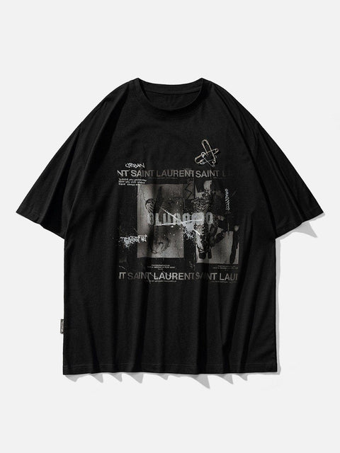 Paper Clip Skeleton Graphic Tee - Anagoc