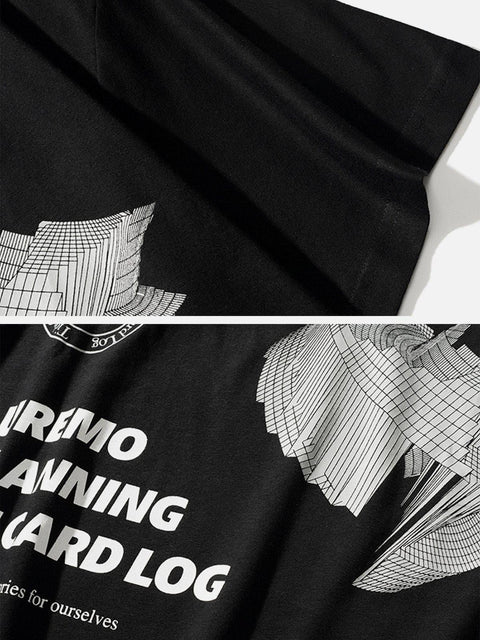 Stereoscopic Building Graphic Tee - Anagoc