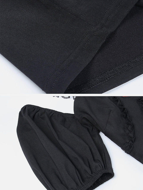 Appliqué Crucifix Lace Dress - Anagoc