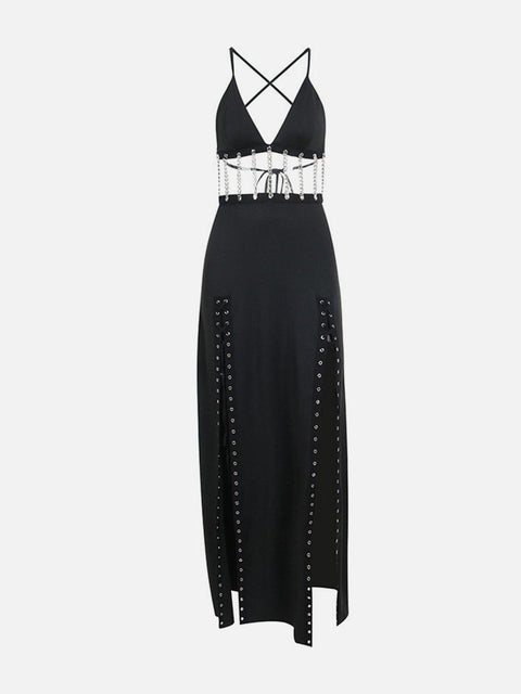 Chain Hollow Dress - Anagoc
