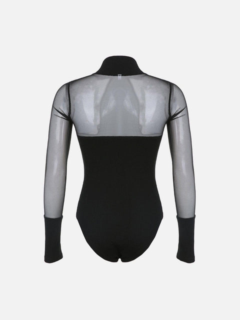 Sexy Mesh Patchwork Jumpsuit - Anagoc