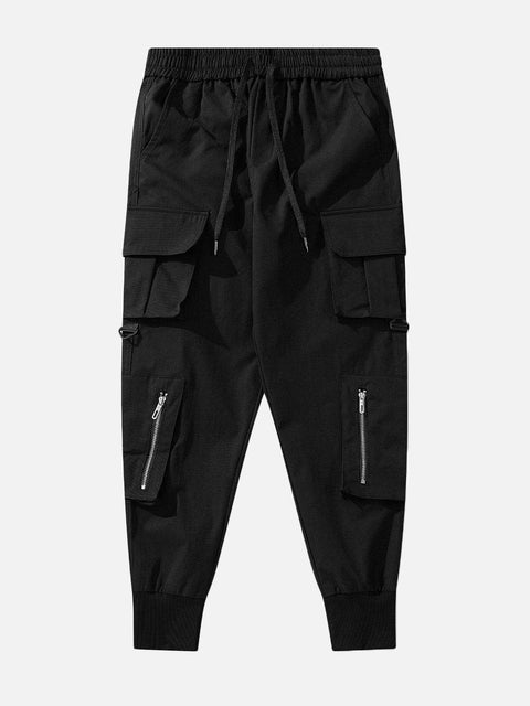 Big Pocket Zip Up Cargo Pants - Anagoc