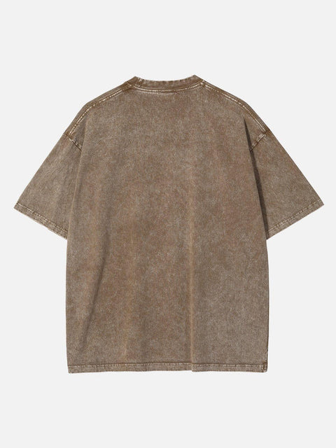 Dark Shadow Portrait Graphic Washed Tee - Anagoc