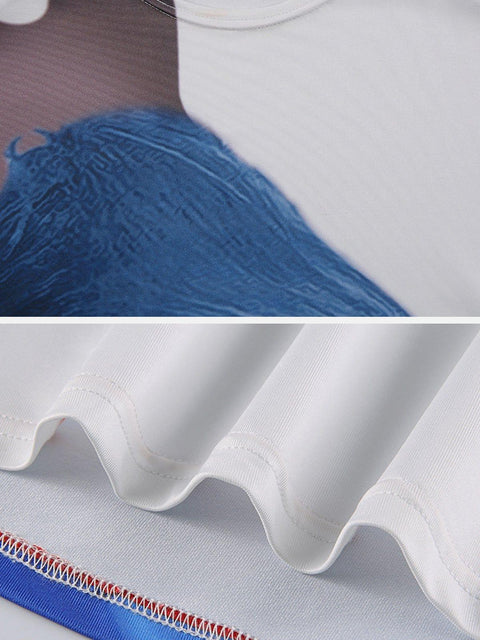 Contrast Color Long Sleeve T Shirt - Anagoc