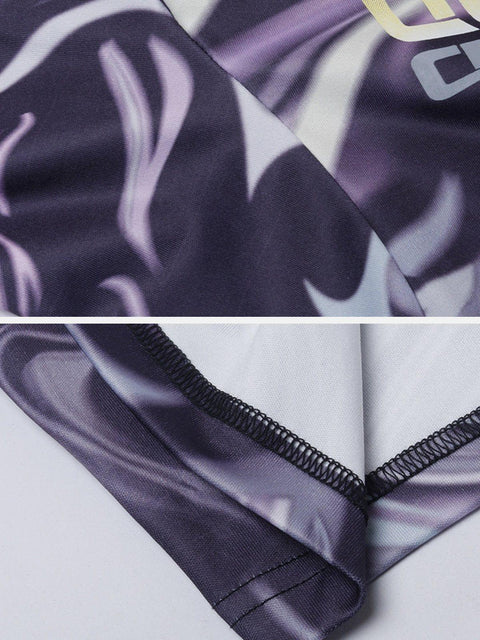 Tie Dye Slim Fit Long Sleeve T Shirt - Anagoc