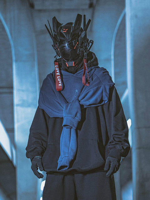 Patchwork Sleeve Fake Two Hoodie - Anagoc
