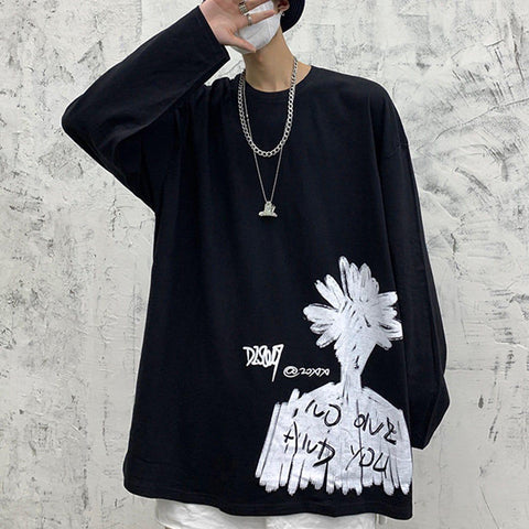 Dark Flowers Graffiti Sweatshirt - Anagoc