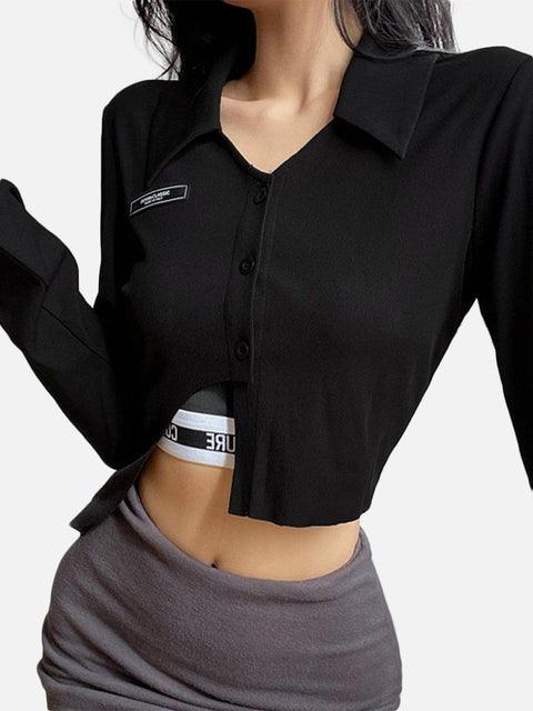 Irregular Hem Long Sleeve Suit - Anagoc