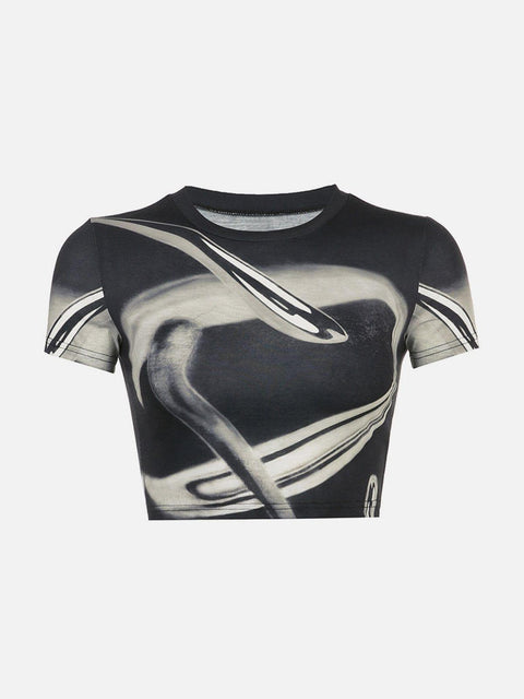 Abstract Droplet Print T Shirt - Anagoc