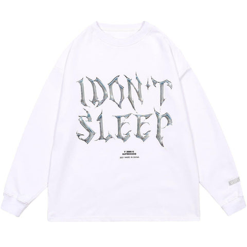Mercury Letters Print Sweatshirt - Anagoc