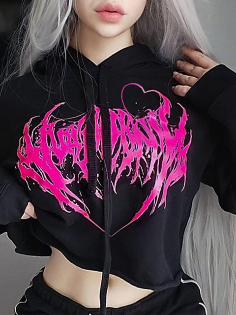 Love Butterfly Print Sleeves Hoodie - Anagoc