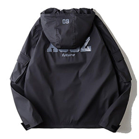 Half Zip Ninja Functional PU Hooded Jacket - Anagoc
