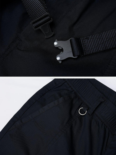 Multi Pockets Zip Up Cargo Pants - Anagoc