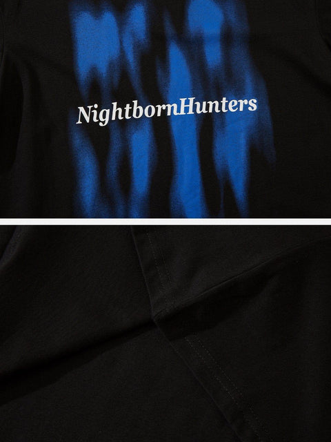 Blue Abstract Graphic Tee - Anagoc
