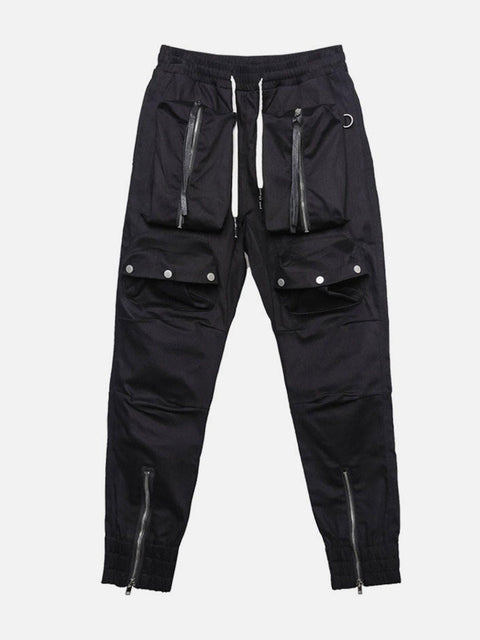 Zip Up Pockets Foot Mouth Cargo Pants - Anagoc