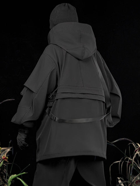 Detachable Patchwork Pocket Jacket - Anagoc