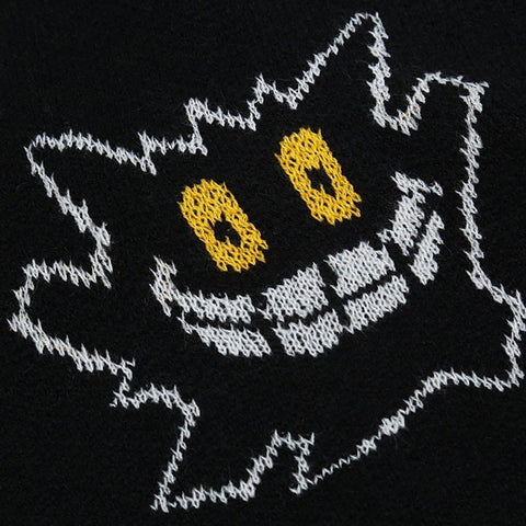 Little Devil Print Cardigan Knitted Sweater - Anagoc