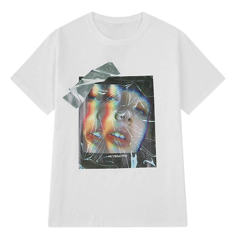 Refracting Face Print Tee - Anagoc