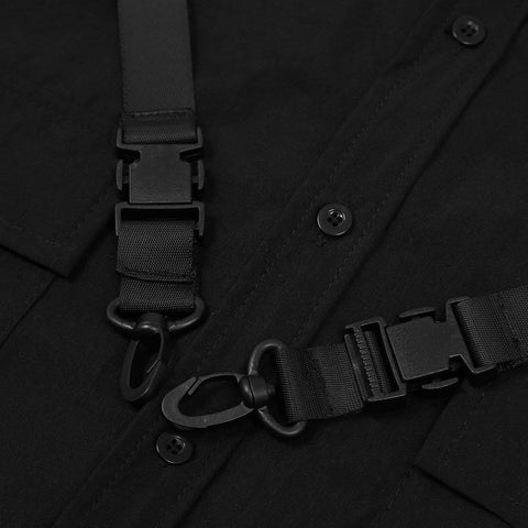 Dark Ribbon Chain Shirt - Anagoc