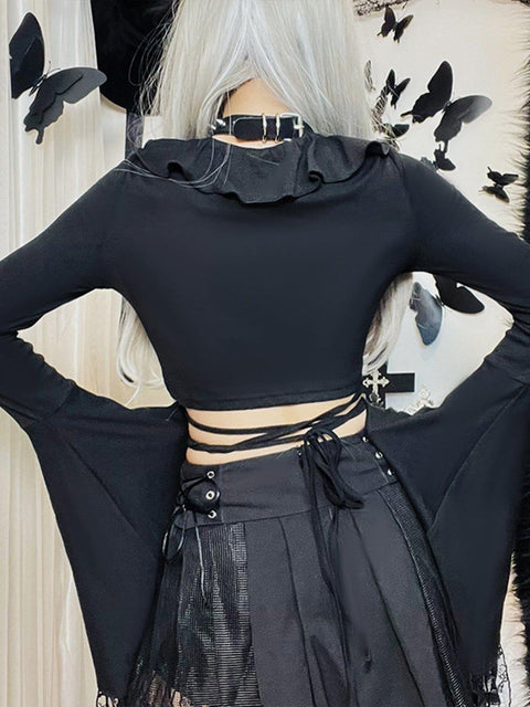 Gothic Bandage Witch Long Sleeve T Shirt - Anagoc