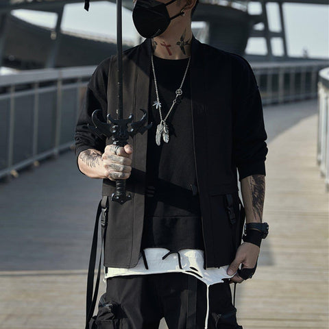 Combat Ribbons Cardigan Vest - Anagoc