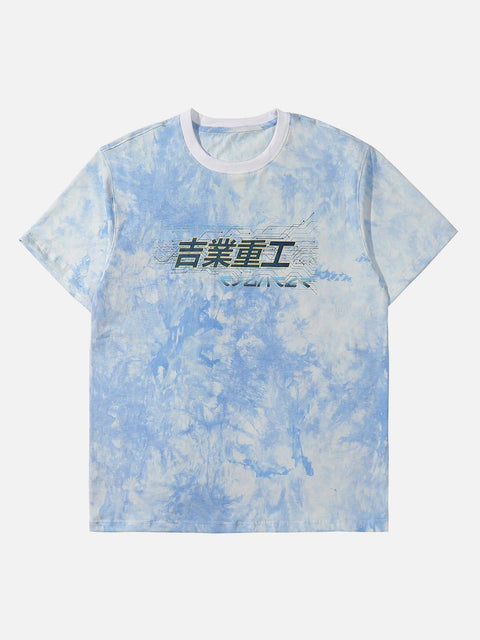 Tie-dye Cotton Graphic Tee - Anagoc