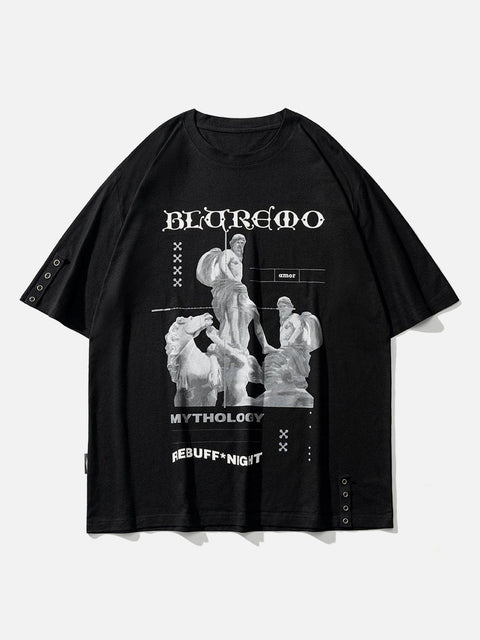 Angel Statue Rivet Graphic Tee - Anagoc